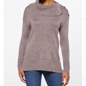 EUC Fortune+Ivy Stitch Fix Cowl Neck Button Detail Sweater | Medium
